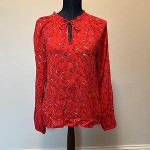 Gap xs red floral blouse